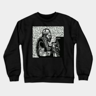 Thelonious Monk Legendary Jazz Piano Player Linotype Art Original Design T-Shirt - Gift for Vinyl Collector, Jazz Fan or Musician Crewneck Sweatshirt